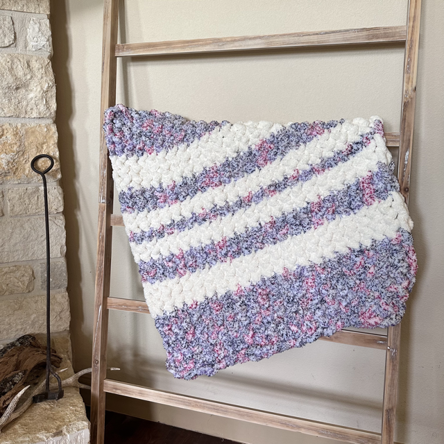 Purple-Pink-White Baby/Toddler Blanket