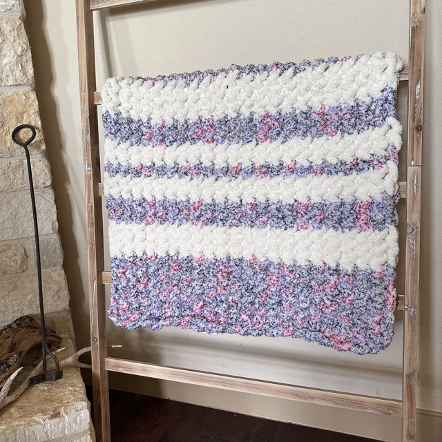 Purple-Pink-White Baby/Toddler Blanket