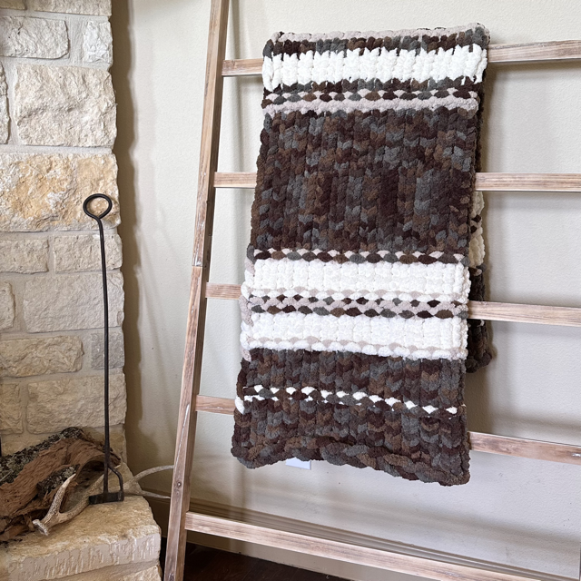 Leather-Oatmeal-White Blanket