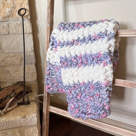Purple-Pink-White Baby/Toddler Blanket